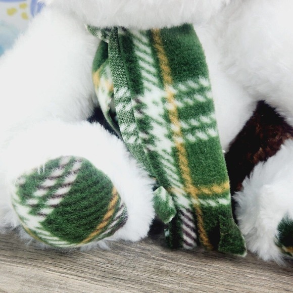 Gentle Treasures Puppy Dog Plush 14" Plaid Hat & Scarf Winter Christmas Holiday - Picture 7 of 9